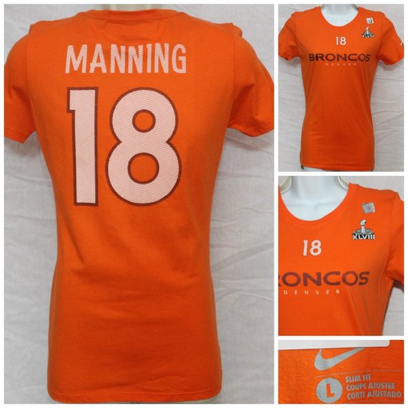 Women's NWOT Nike Denver Broncos #18 Peyton Manning T-Shirt - Picture 1 of 5